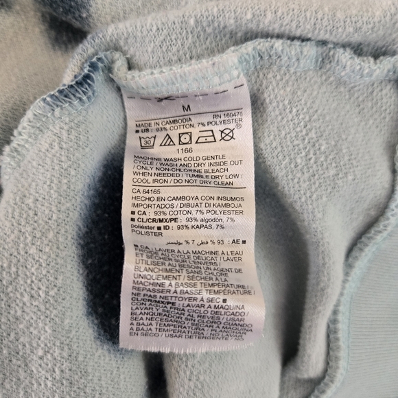 OLD NAVY Light teal tie dye Pullover Quarter Zip Sweater Size Medium - Picture 8 of 8